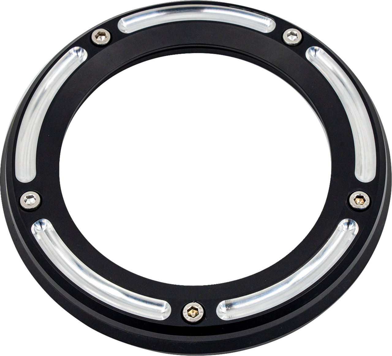 TRASK TM-0041RC Reverse Cut Black w Clear Window Assault Derby Cover Harley M8 17-24